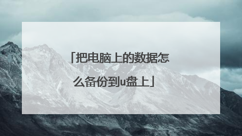 把电脑上的数据怎么备份到u盘上