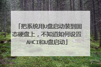把系统用U盘启动装到固态硬盘上,不知道如何设置AHCI和U盘启动