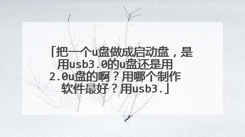 把一个u盘做成启动盘,是用usb3.0的u盘还是用2.0u盘的啊?用哪个制作软件最好?用usb3.
