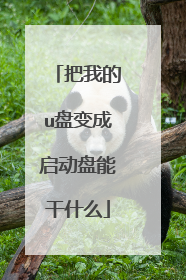 把我的u盘变成启动盘能干什么