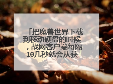 把魔兽世界下载到移动硬盘的时候,战网客户端每隔10几秒就会从获取编程码变成正在等待另一项安装或更新。