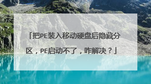 把PE装入移动硬盘后隐藏分区,PE启动不了,咋解决?