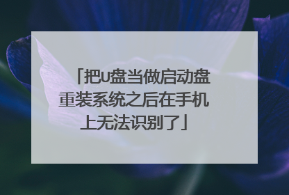 把U盘当做启动盘重装系统之后在手机上无法识别了
