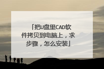 把U盘里CAD软件拷贝到电脑上，求步骤，怎么安装
