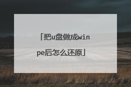 把u盘做成winpe后怎么还原
