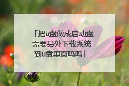 把u盘做成启动盘 需要另外下载系统到U盘里面吗吗