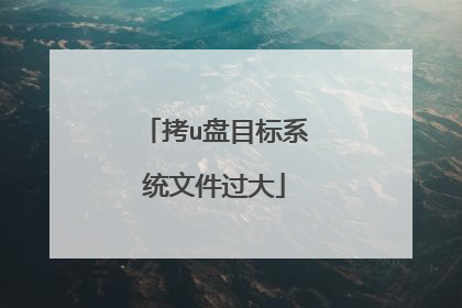 拷u盘目标系统文件过大