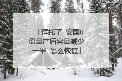 拜托了 安国U盘量产后容量减少一半 怎么恢复