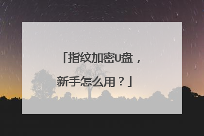 指纹加密U盘,新手怎么用?