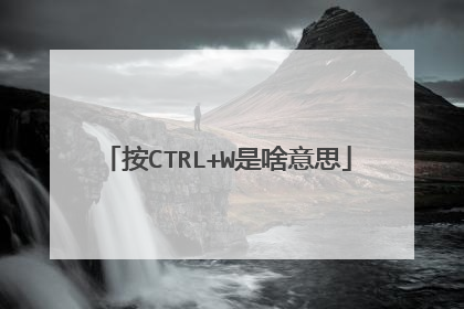 按CTRL+W是啥意思