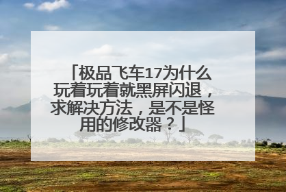 极品飞车17为什么玩着玩着就黑屏闪退,求解决方法,是不是怪用的修改器?