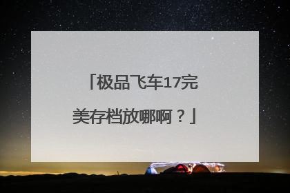 极品飞车17完美存档放哪啊?