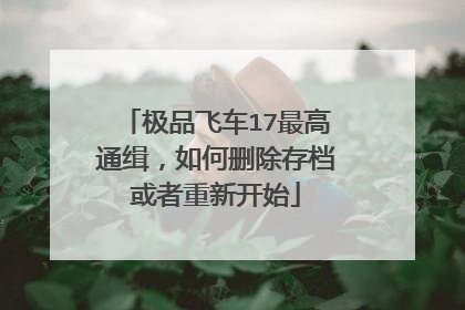 极品飞车17最高通缉,如何删除存档或者重新开始