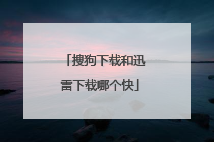 搜狗下载和迅雷下载哪个快