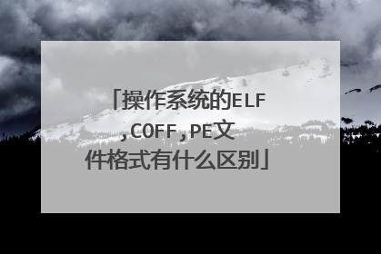 操作系统的ELF,COFF,PE文件格式有什么区别
