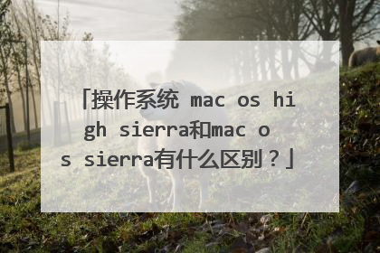 操作系统 mac os high sierra和mac os sierra有什么区别?