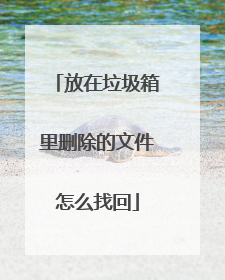 放在垃圾箱里删除的文件怎么找回