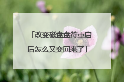 改变磁盘盘符重启后怎么又变回来了