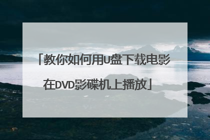 教你如何用U盘下载电影在DVD影碟机上播放