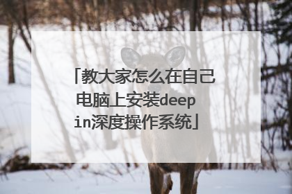 教大家怎么在自己电脑上安装deepin深度操作系统