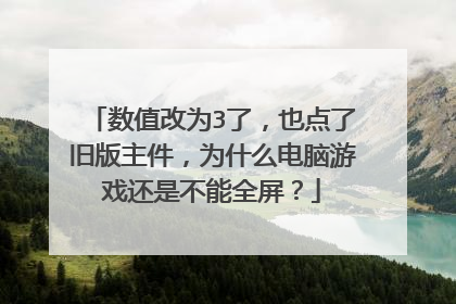 数值改为3了,也点了旧版主件,为什么电脑游戏还是不能全屏?