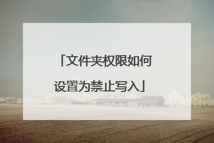文件夹权限如何设置为禁止写入