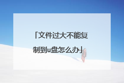 文件过大不能复制到u盘怎么办