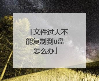 文件过大不能复制到u盘怎么办