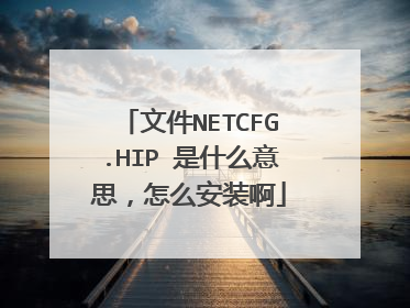文件NETCFG.HIP 是什么意思,怎么安装啊