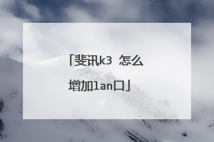斐讯k3 怎么增加lan口