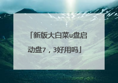 新版大白菜u盘启动盘7,3好用吗