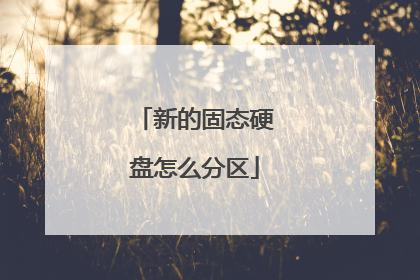 新的固态硬盘怎么分区