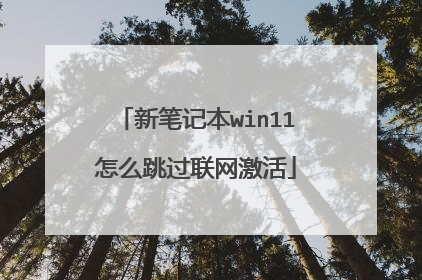 新笔记本win11怎么跳过联网激活