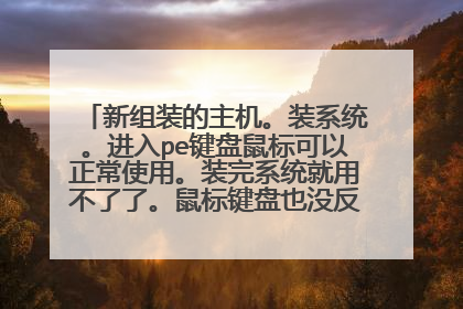 新组装的主机。装系统。进入pe键盘鼠标可以正常使用。装完系统就用不了了。鼠标键盘也没反应。这是什么