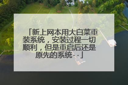新上网本用大白菜重装系统,安装过程一切顺利,但是重启后还是原先的系统··