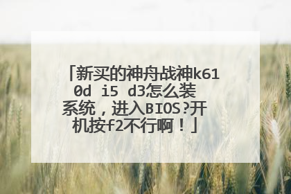 新买的神舟战神k610d i5 d3怎么装系统,进入BIOS?开机按f2不行啊!