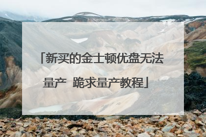 新买的金士顿优盘无法量产 跪求量产教程