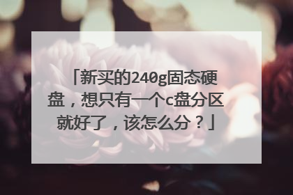 新买的240g固态硬盘,想只有一个c盘分区就好了,该怎么分?