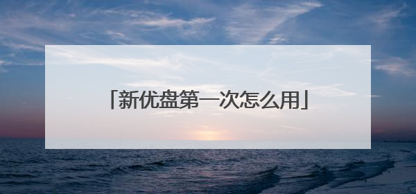 新优盘第一次怎么用