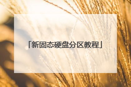 新固态硬盘分区教程