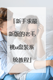 新手求最新版的老毛桃u盘装系统教程