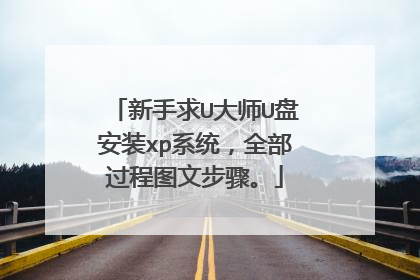 新手求U大师U盘安装xp系统,全部过程图文步骤。