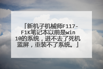 新机子机械师F117-F1K笔记本以前是win10的系统,进不去了死机蓝屏,重装不了系统。