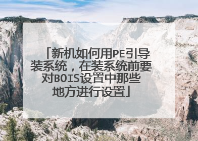 新机如何用PE引导装系统,在装系统前要对BOIS设置中那些地方进行设置