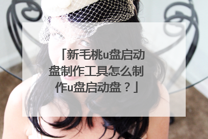 新毛桃u盘启动盘制作工具怎么制作u盘启动盘?