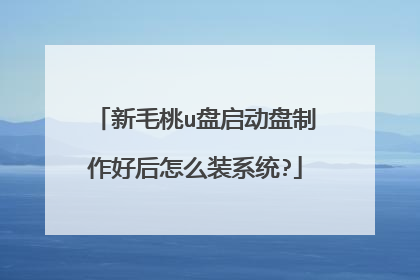新毛桃u盘启动盘制作好后怎么装系统?