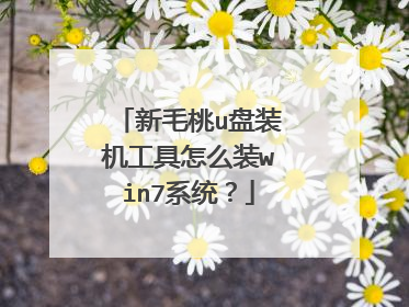 新毛桃u盘装机工具怎么装win7系统？