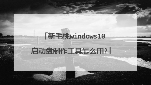 新毛桃windows10启动盘制作工具怎么用?