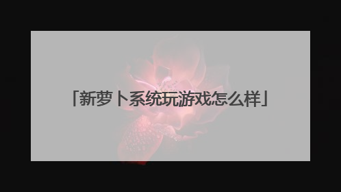 新萝卜系统玩游戏怎么样
