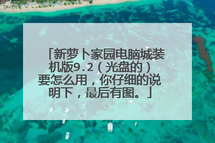 新萝卜家园电脑城装机版9.2（光盘的）要怎么用，你仔细的说明下，最后有图。